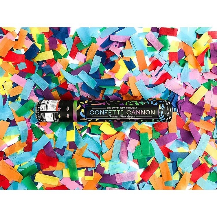 Y085 Colorful Confetti Party Supplies Cannon Biodegradable Party Popper Handheld Confetti Sticks Cannon