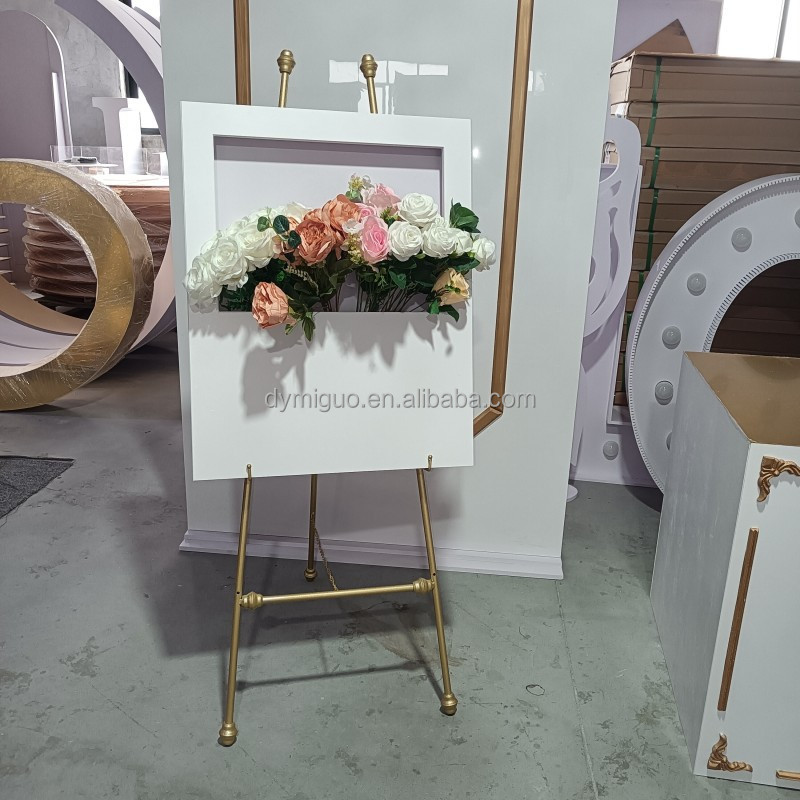 Miguo Customize White Acrylic Welcome Sign Stand With Frame Party Balloon Decoration Wedding Welcome Sign Display