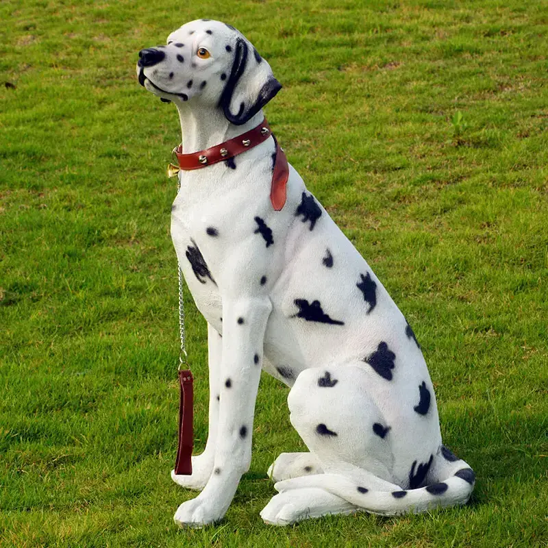 Miguo Outdoor Sculpture Custom Fiberglass Classic Dog Dalmatian Model Sculpture Decorative Resin Dalmatian Dog Statue