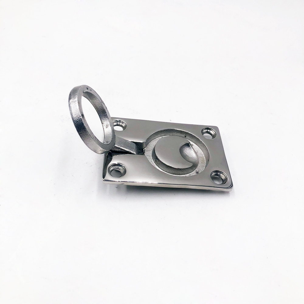 Stainless Boat Marine Grade Square Casting Flush Hatch Latch With Lift Ring Handle