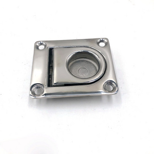 Spring Loaded Boat stamping Flush Mount Pull lifting Ring Hatch Latch Lift Handle deck lock for yacht Boat