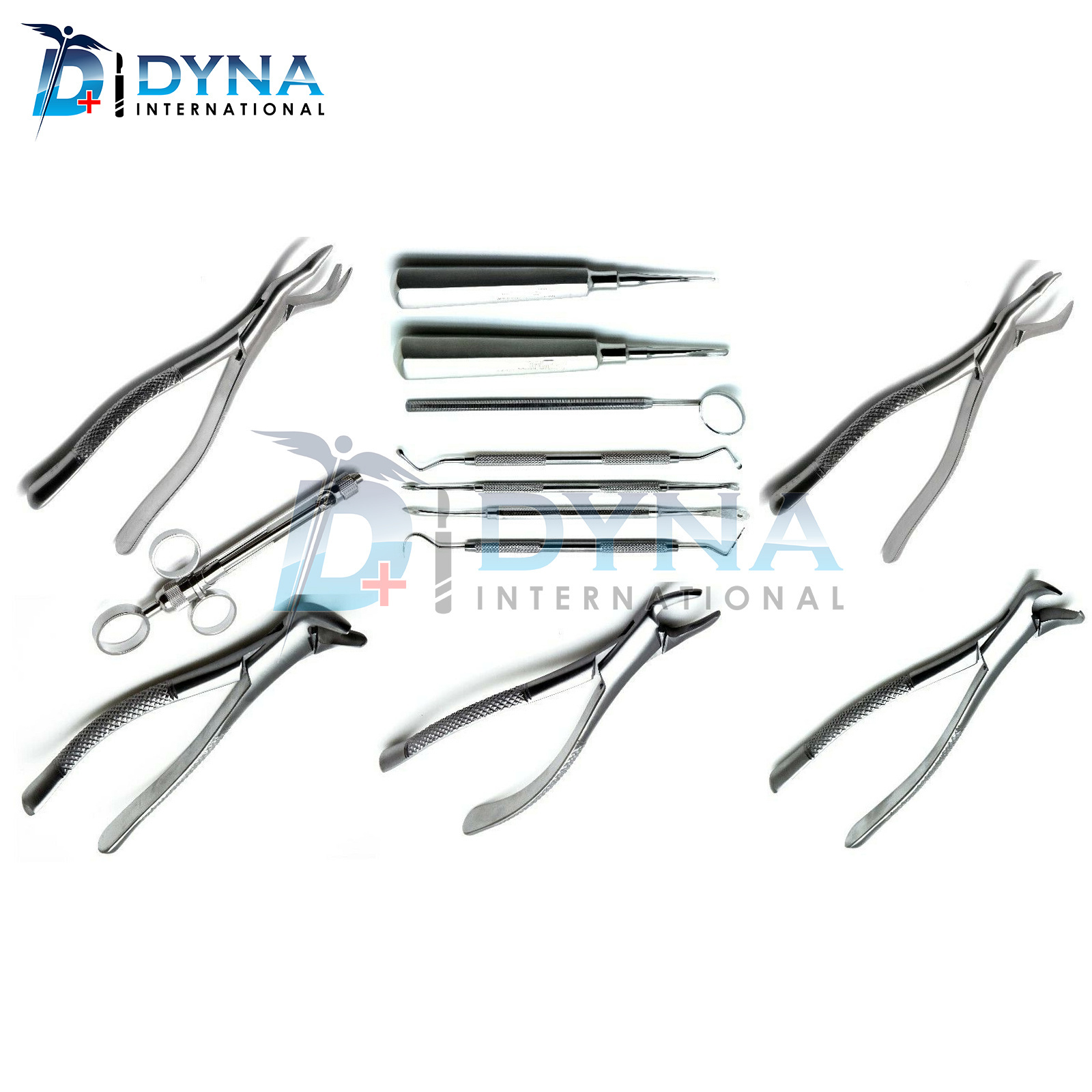 Dental Extraction Tray Setup Stainless Steel Orthodontic Instruments Set of 13 Extracting Orthodontic Forceps Elevator Kit