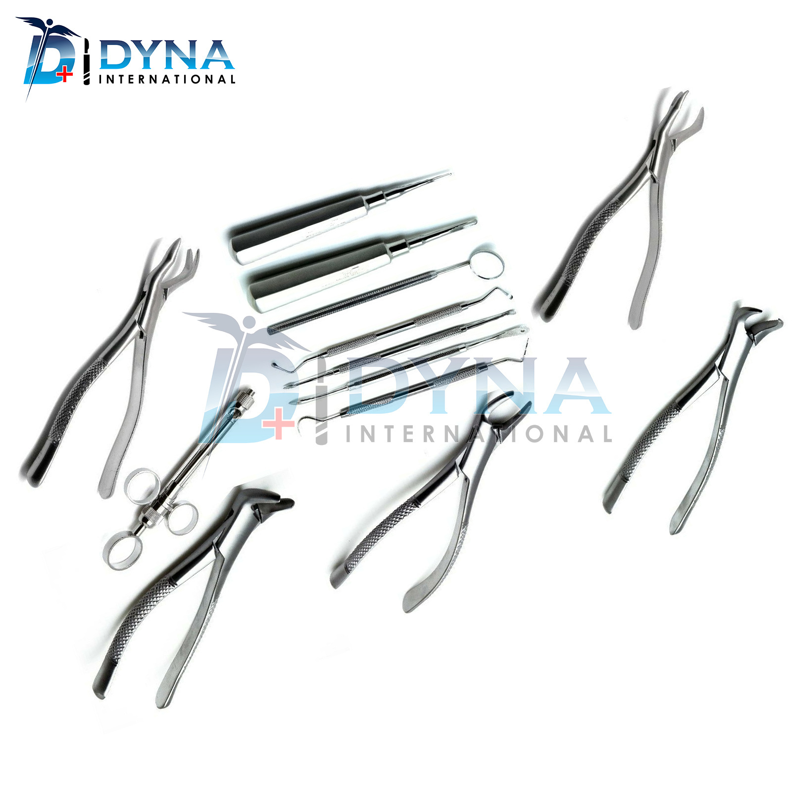 Dental Extraction Tray Setup Stainless Steel Orthodontic Instruments Set of 13 Extracting Orthodontic Forceps Elevator Kit