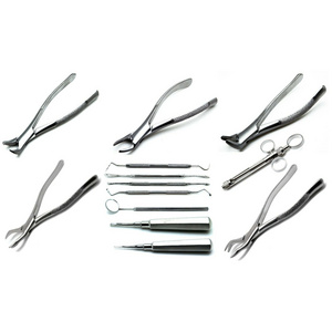 Dental Extraction Tray Setup Stainless Steel Orthodontic Instruments Set of 13 Extracting Orthodontic Forceps Elevator Kit