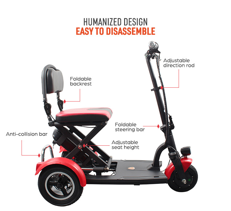 High Quality Elderly Disabled Folding Adults Electric Tricycle For Handicapped