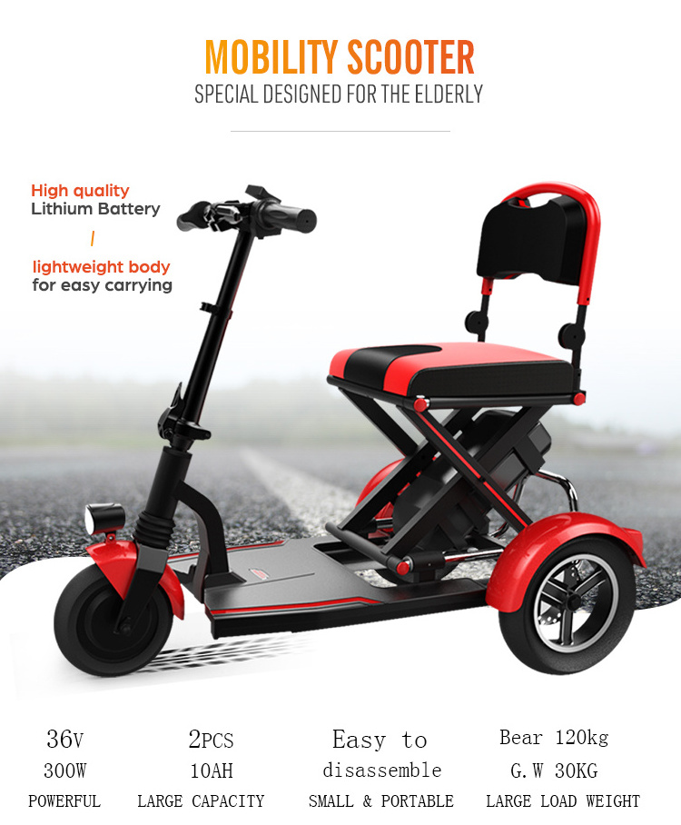 High Quality Elderly Disabled Folding Adults Electric Tricycle For Handicapped