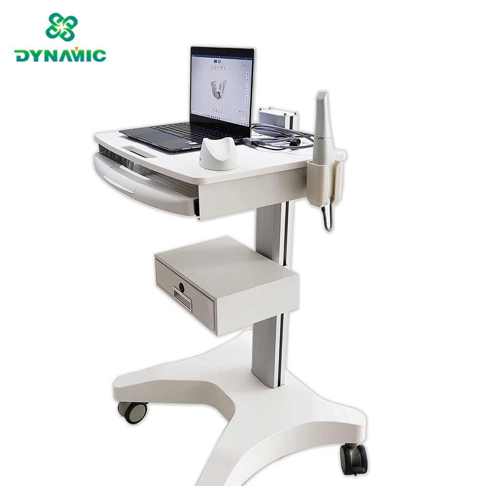 DYNAMIC Medical Trolley Cart For Hospital Dental Clinic With Monitor Mount Oral Scanner Holder Cpu Holder Box Nurse Mobile Works