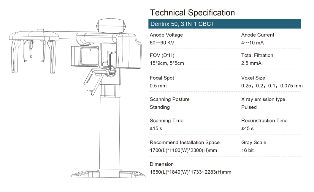 3D Dental Panoramic X-ray Machine CBCT 3 in 1 Cone Beam 3D CBCT With CBCT Panoramic  Model Scanning