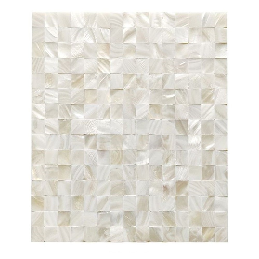 Dynamics Peel and stick pearl shell white square lattice wall tile strong adhesive waterproof home decor for kitchen bathroom