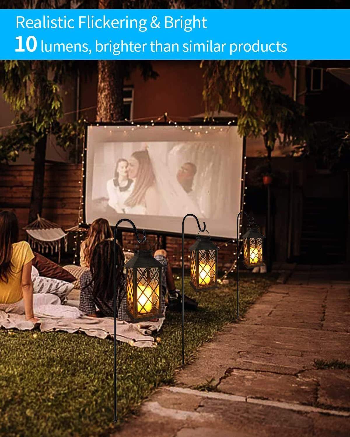 Outdoor Garden Hanging Lanterns Waterproof LED Flickering Flameless Candle Mission Lights candle holder lantern