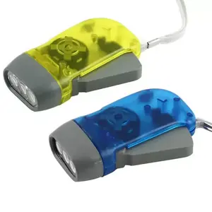 3LEDs Crank Power Wind Up Torches Self Rechargeable by Hand Pressing Energy Saving Led Flashlights