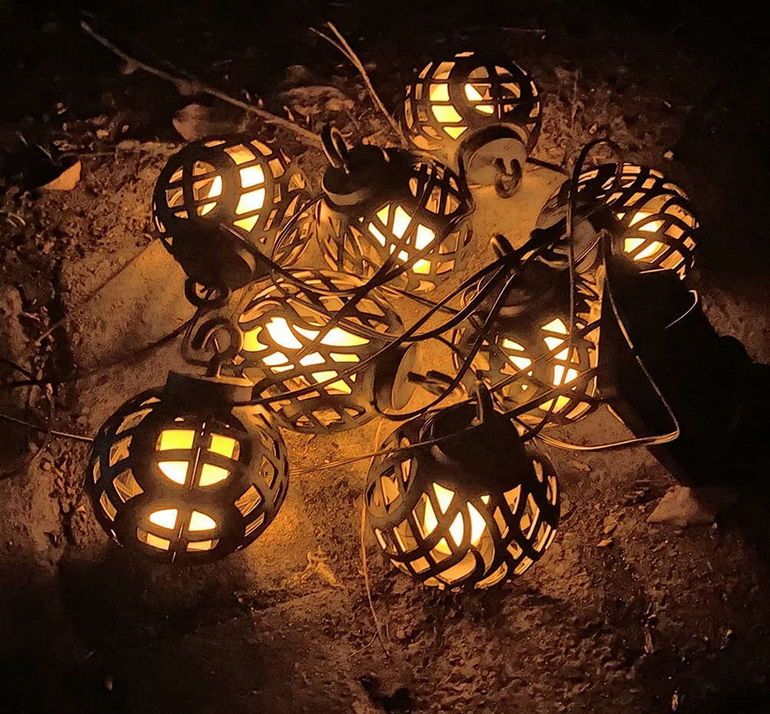 8L Solar fireball String Lights warm white Outdoor String Lights waterproof String Lights for Porch, Pergola, Backyard