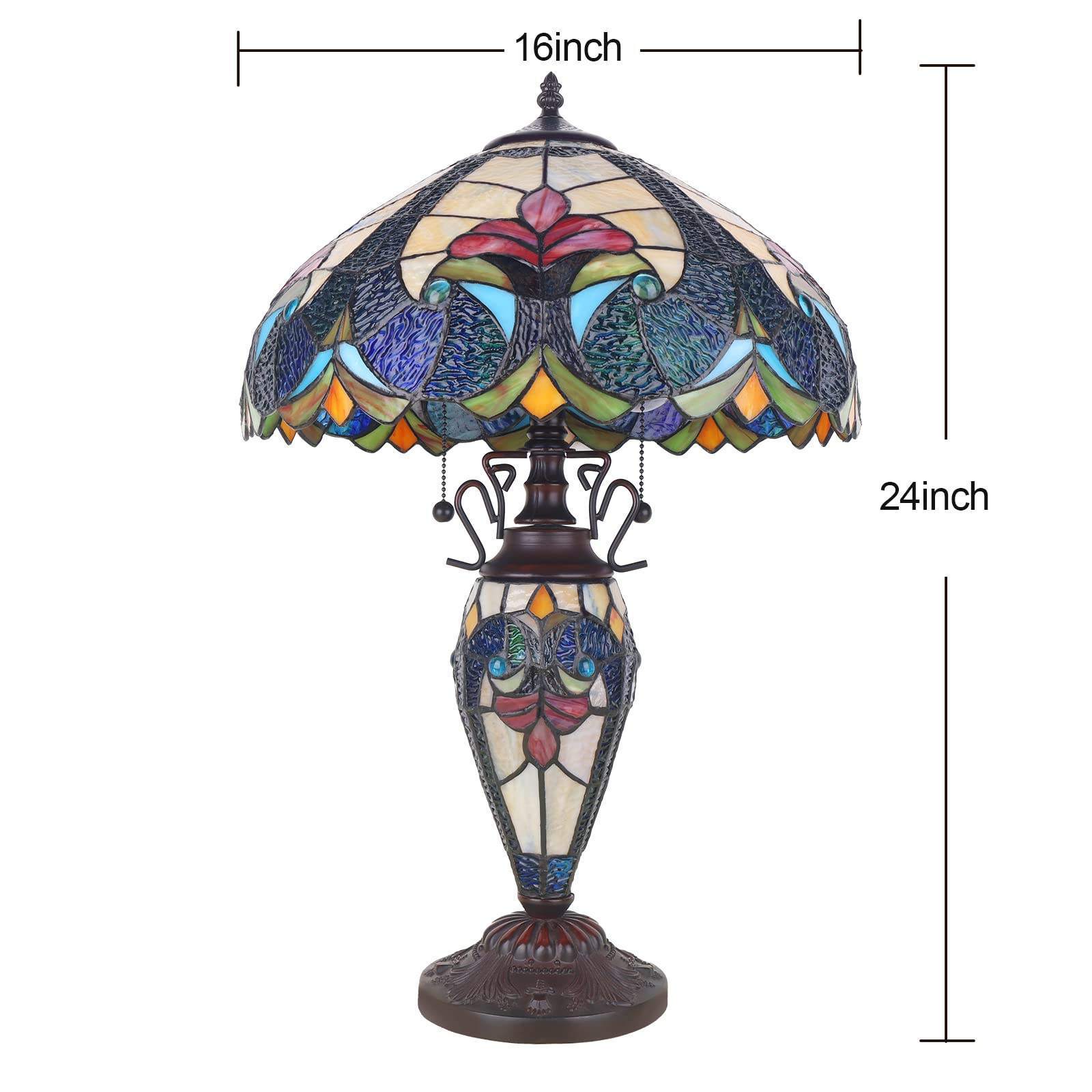 Wholesale European Style3 Led Bulb Included unique stained glass tiffiany style Lamps Lights for Home hotel Decoration