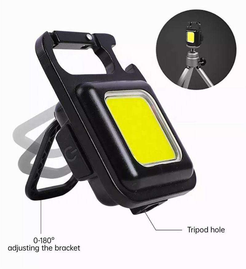 Super Bright Aluminum Black Metal Mini Pocket Rechargeable Magnetic Led Work Light with Beer Bottle Opener