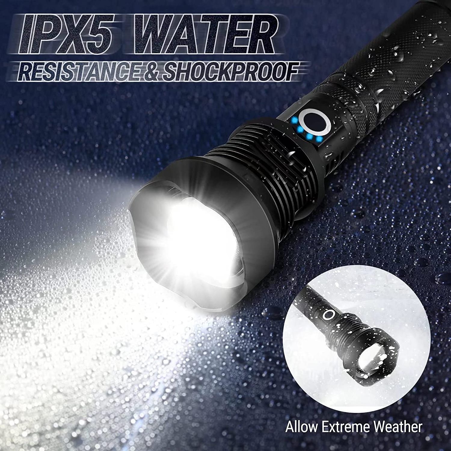 Xhp70.2 70.2 3000 Lumen 18650 rechargeable zoom torch waterproof led rechargeable tactical flashlight