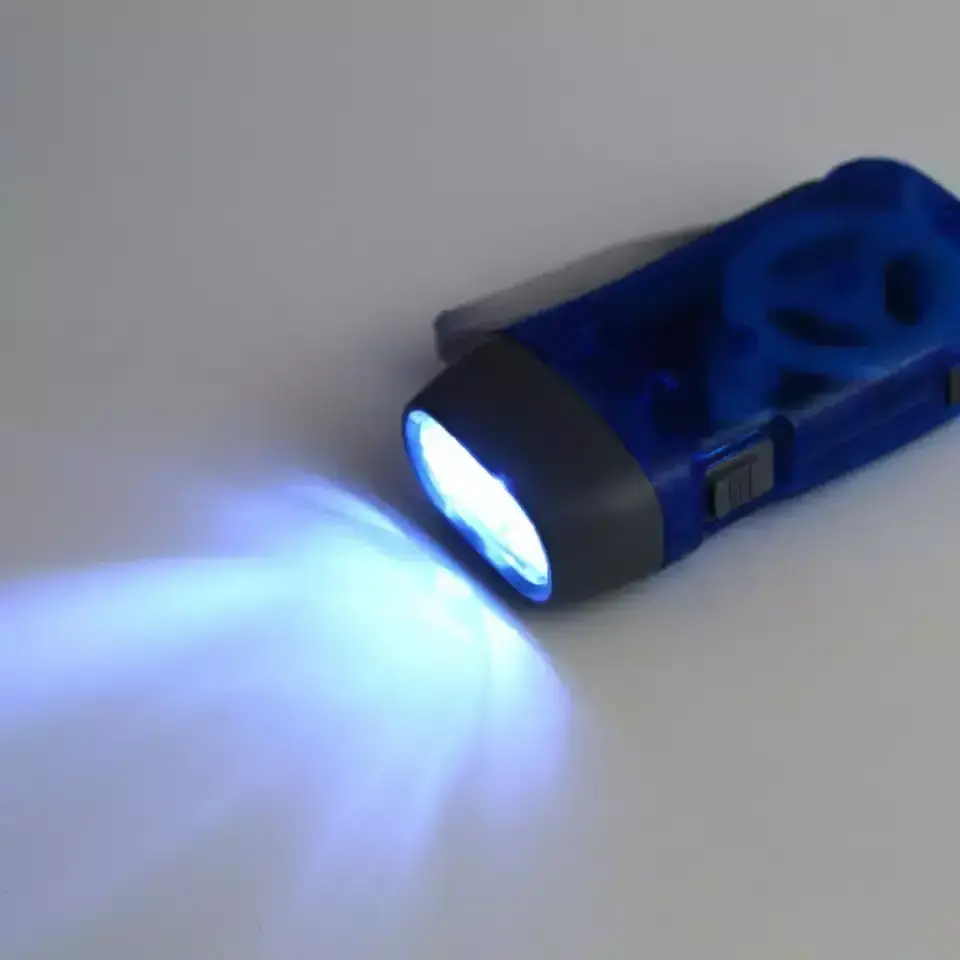 Crank Power Wind Up Flashlights Torches with 3 LED,  Self Rechargeable by Hand Pressing Energy Saving Led Flashlights