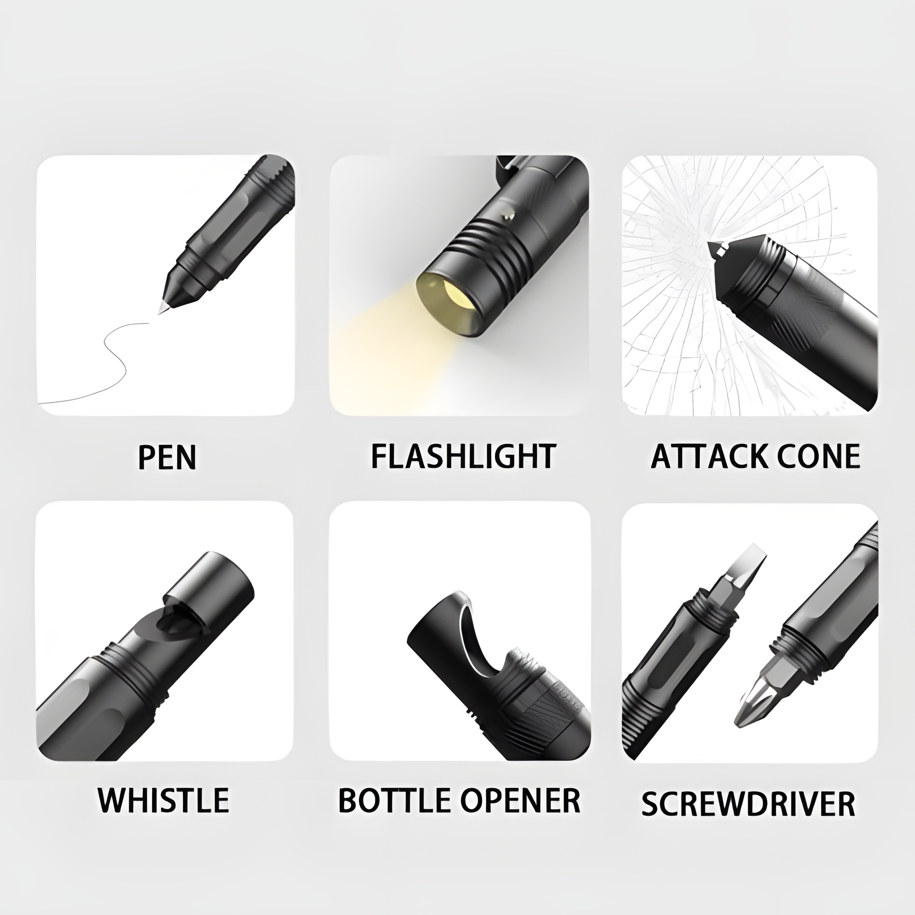 9 in 1 Tactical Pen with Clip for Tight Spaces Inspection Nurses Medical Use Super Bright Small Flashlight