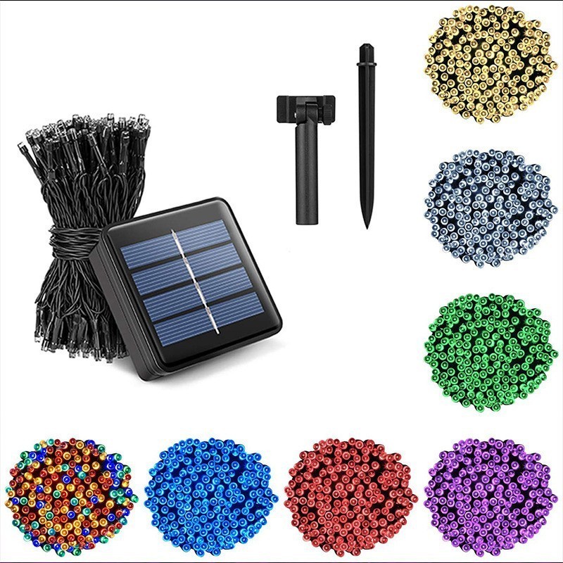 Bright Max 100 Lights Solar String Lights Multiple Colors Blue Red Green Purple Solar Light String For Party Events