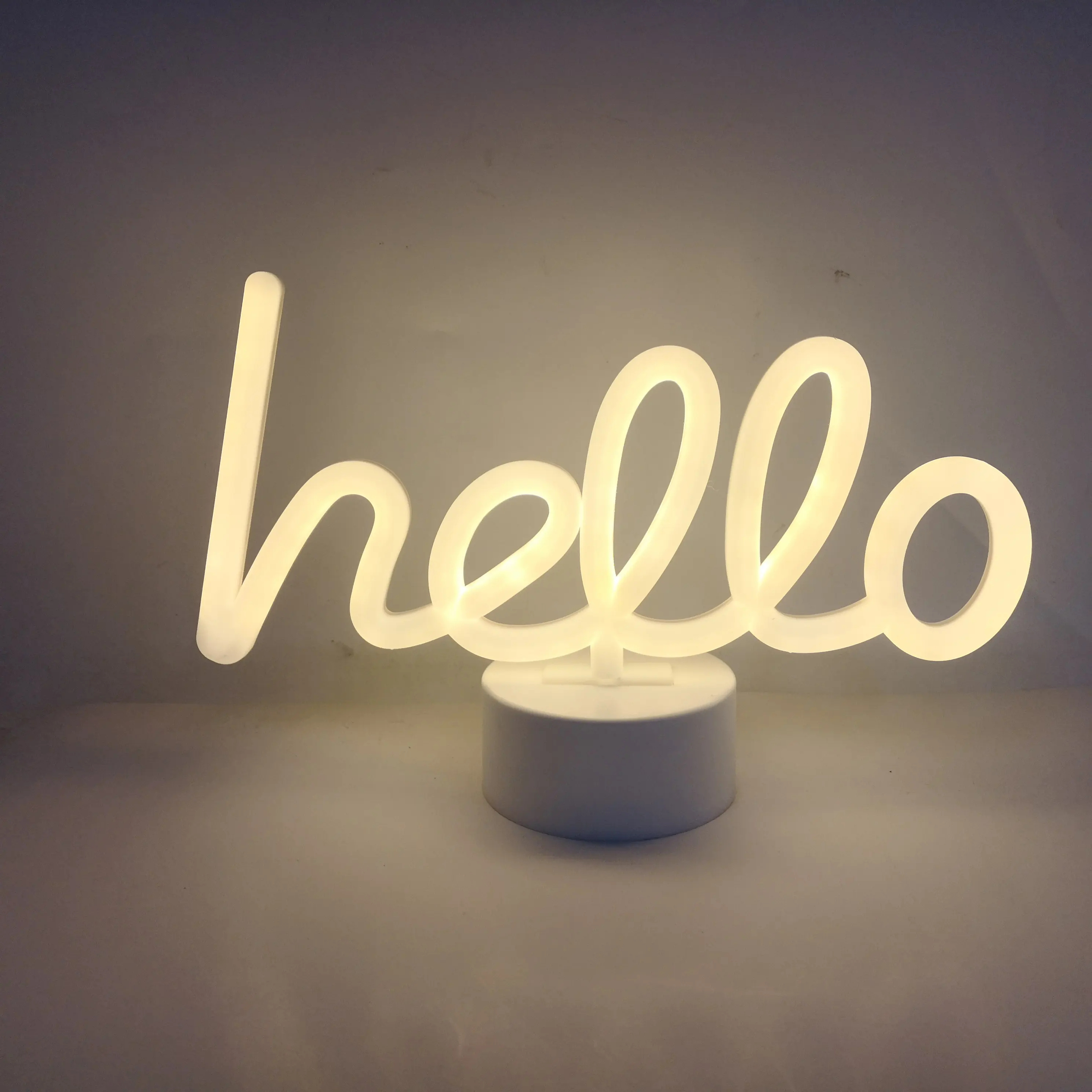 Hello Neon Light Signs Room Decor Lamps Base LED Neon Lights