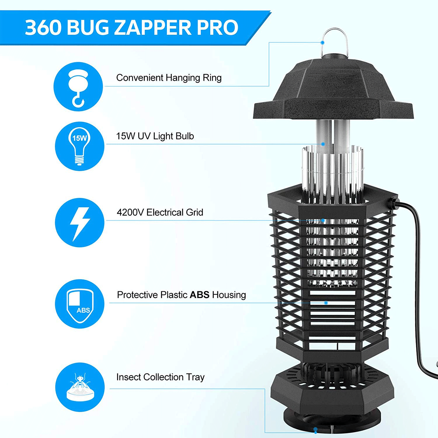 Bug Zapper mosquito killer lamp Outdoor Anti Mosquito Insect Killer Lamp Light Trap Fly Zapper Outdoor Indoor