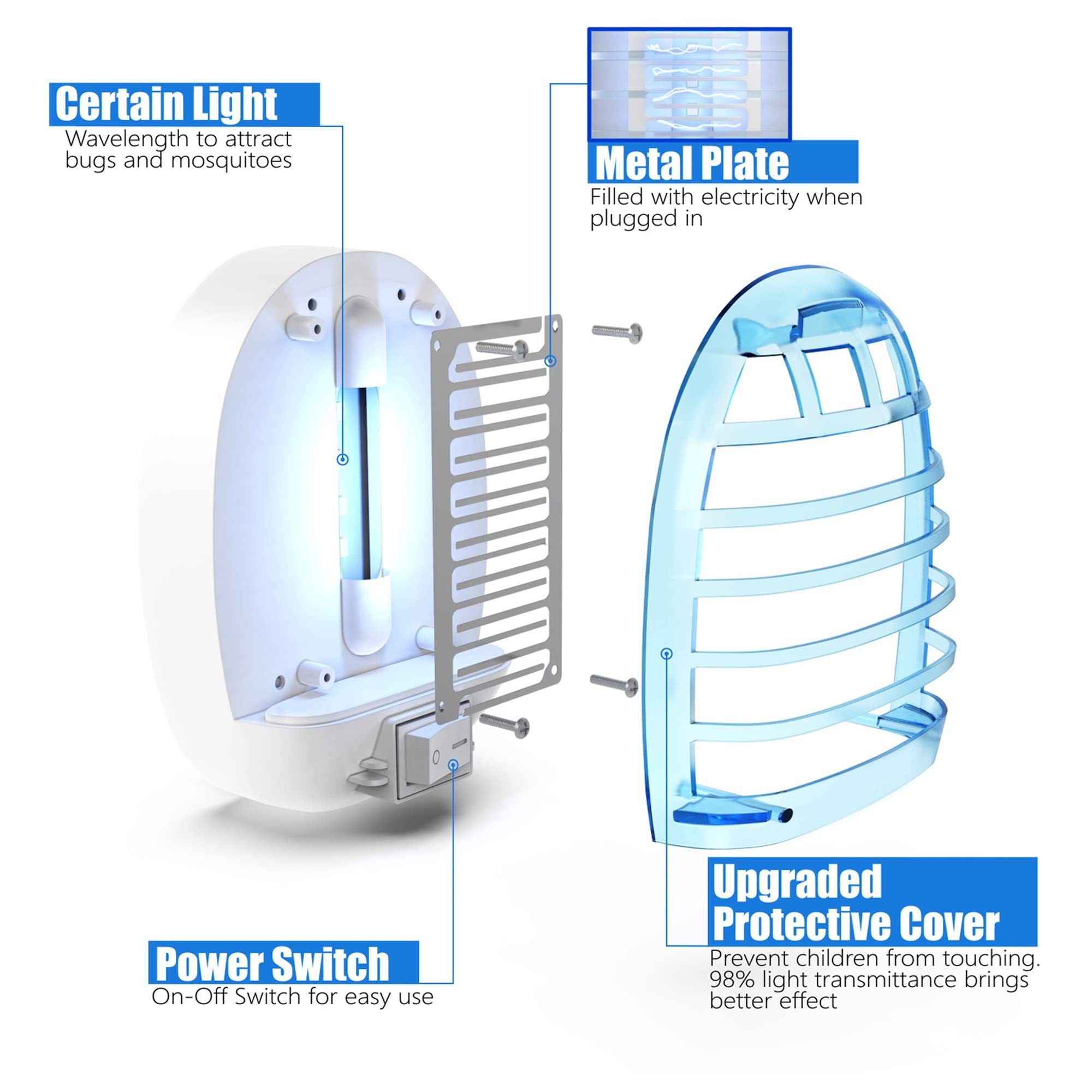 Home Indoor Use Fly Insect Repeller Bug Zapper Electric Trap pest kill Control LED Mini Anti Mosquito Killler Lamp