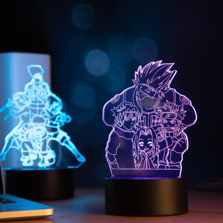 3d anime Itachi Uchiha Led Night Light Team Sasuke Kakashi Hatake Kid Bedroom Uzumaki Nightlight 3d night light