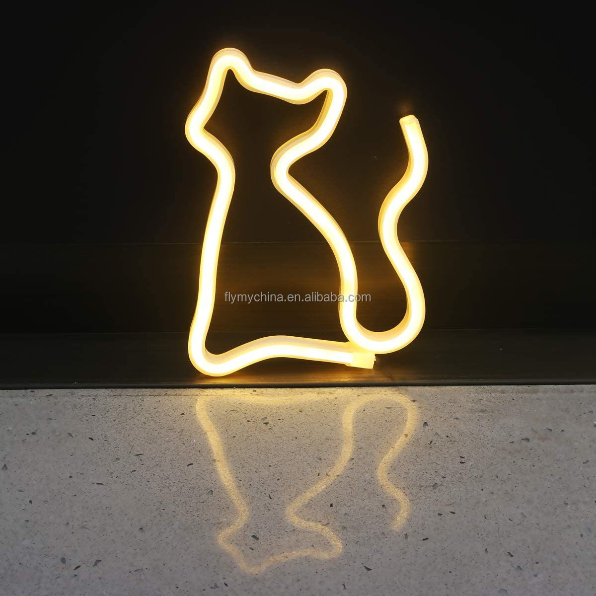 Cat Neon Signs Bolt, Custom USB or 3-AA Battery Powered Neon Light LED Lights Table Decoration Love Cat Neon Lamp Room Decor