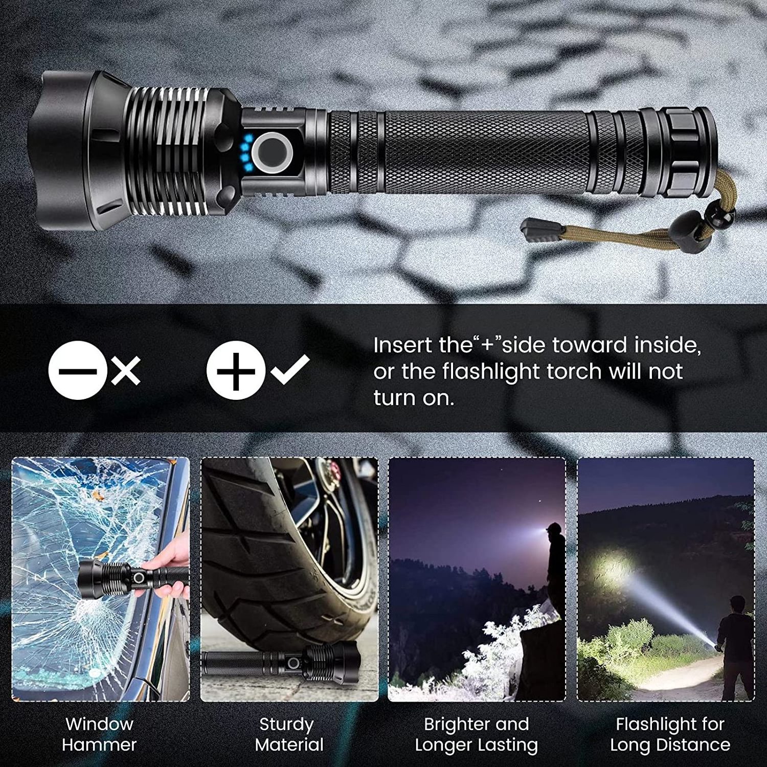 Xhp70.2 70.2 3000 Lumen 18650 rechargeable zoom torch waterproof led rechargeable tactical flashlight