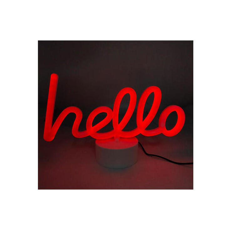 Hello Neon Light Signs Room Decor Lamps Base LED Neon Lights