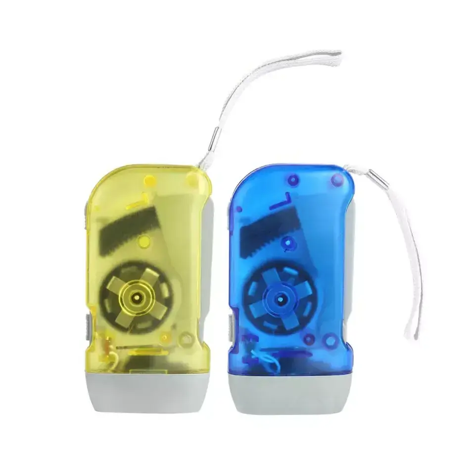 Crank Power Wind Up Flashlights Torches with 3 LED,  Self Rechargeable by Hand Pressing Energy Saving Led Flashlights