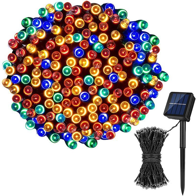 Bright Max 100 Lights Solar String Lights Multiple Colors Blue Red Green Purple Solar Light String For Party Events