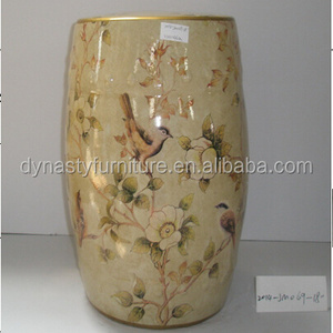 18"Ountdoor chinese brown decor garden ceramic stool