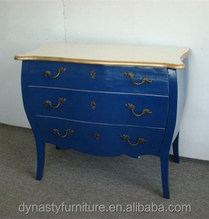 vintage antique wood deep blue oak chest of drawers