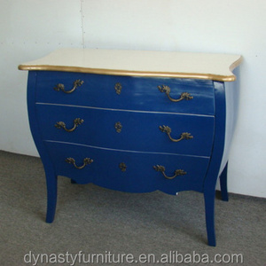 vintage antique wood deep blue oak chest of drawers