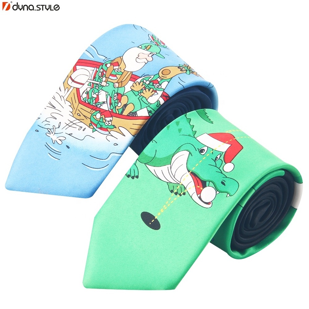 Customize 100% Handmade Screen Digital Printing Kid Ornament Decoration Snowman Christmas Ties