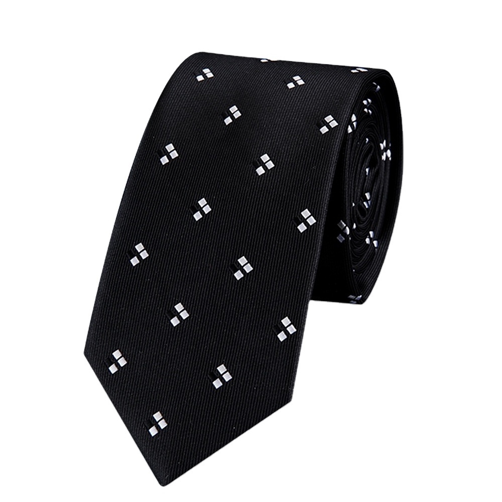 Custom Wholesale Low Price 100% Silk Necktie Black Tie Men Ties