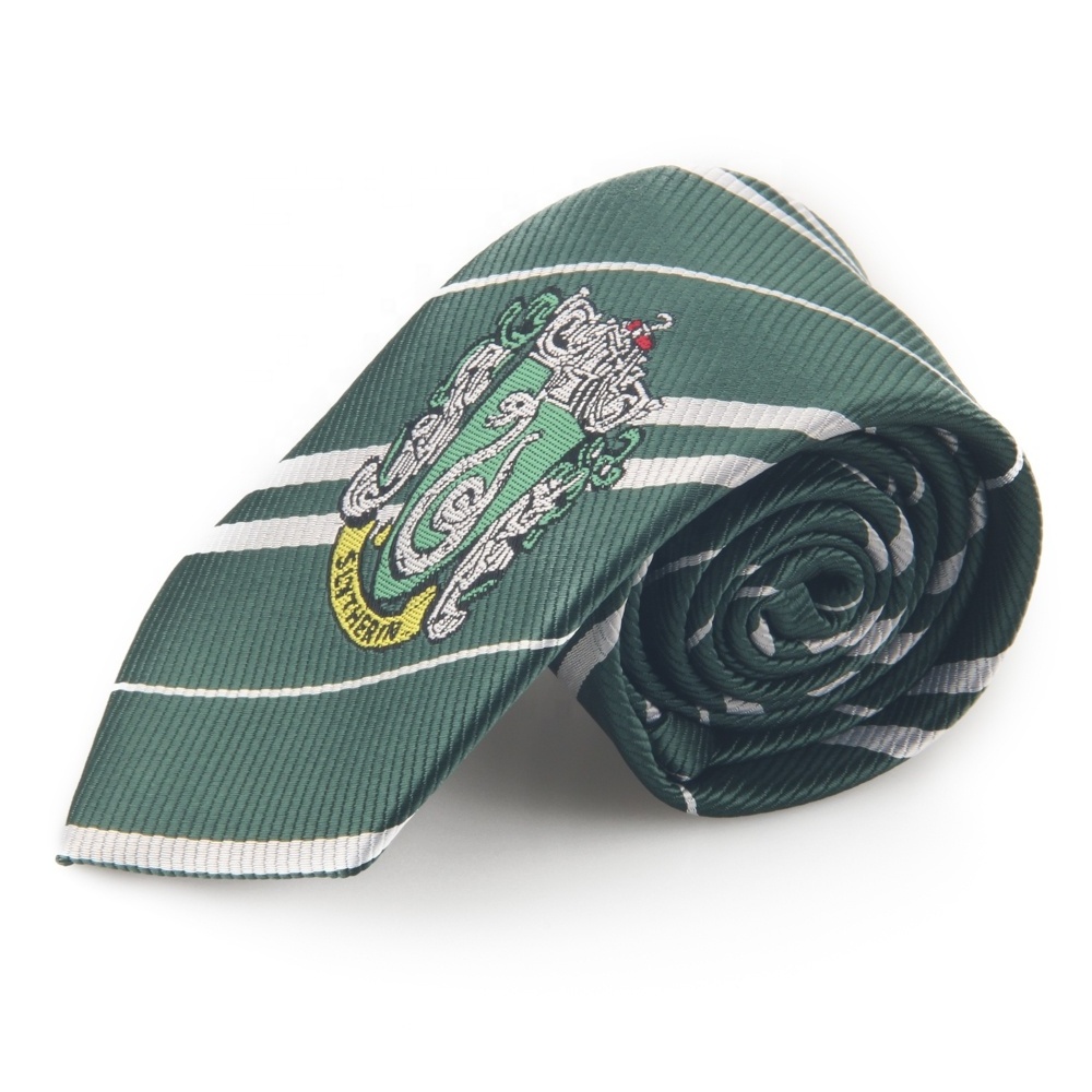 100% Real Nature Silk Handmade Screen Printing Custom Logo Tie for Man Uniform