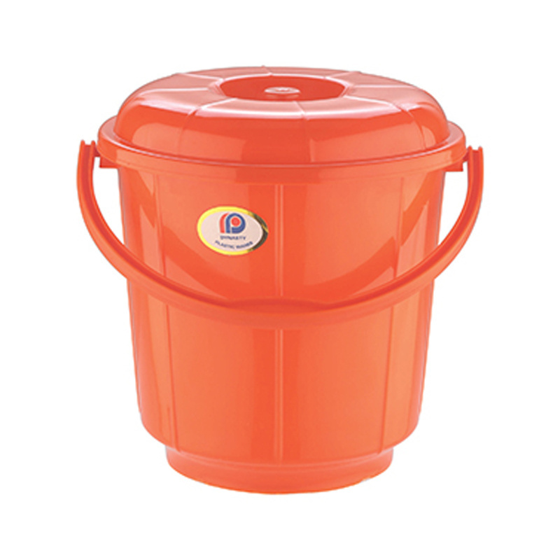 Plastic Bucket with Lid - 13 ltrs With Plastic Handle Household Items Cheap Water Storage