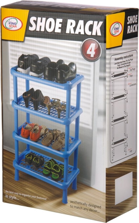 Plastic Shoe Rack Big 3 Pair 4 Tier export from India high quality with cheap cost