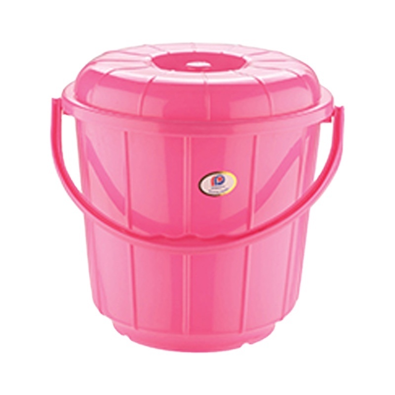 Plastic Bucket with Lid - 13 ltrs With Plastic Handle Household Items Cheap Water Storage