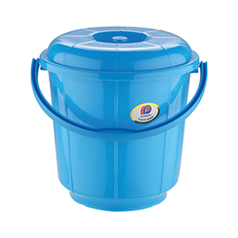 Plastic Bucket with Lid - 13 ltrs With Plastic Handle Household Items Cheap Water Storage