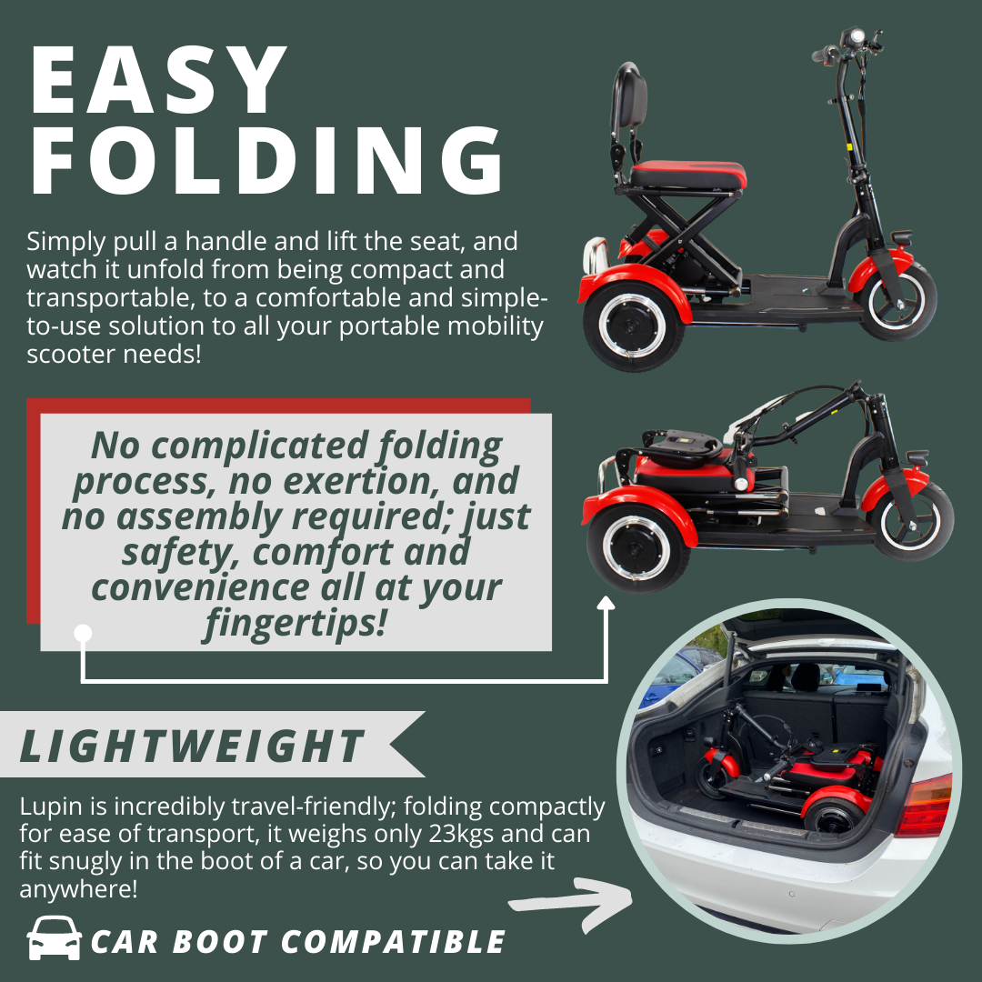 Easy Carrying Folding Dults Electric Tricycle 3 Wheel Electric Scooter