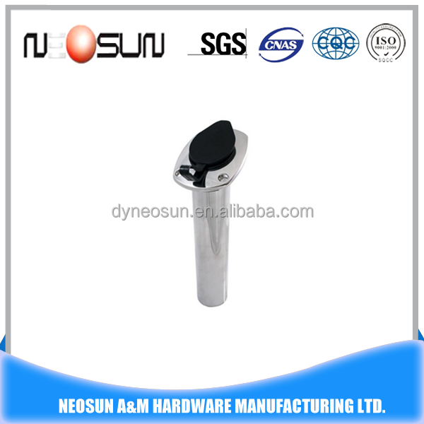 Customized stainless steel outtrigger fishing rod holder for boat