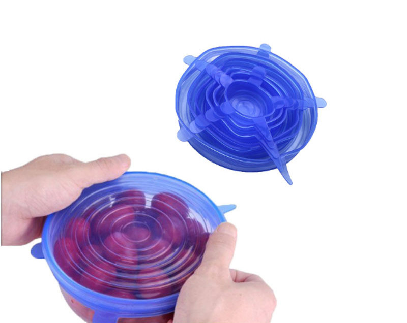 Kitchen Food Grade Silicone Lids 6-piece Set Universal Food Packaging Stretchable Silicone Bowl Lids