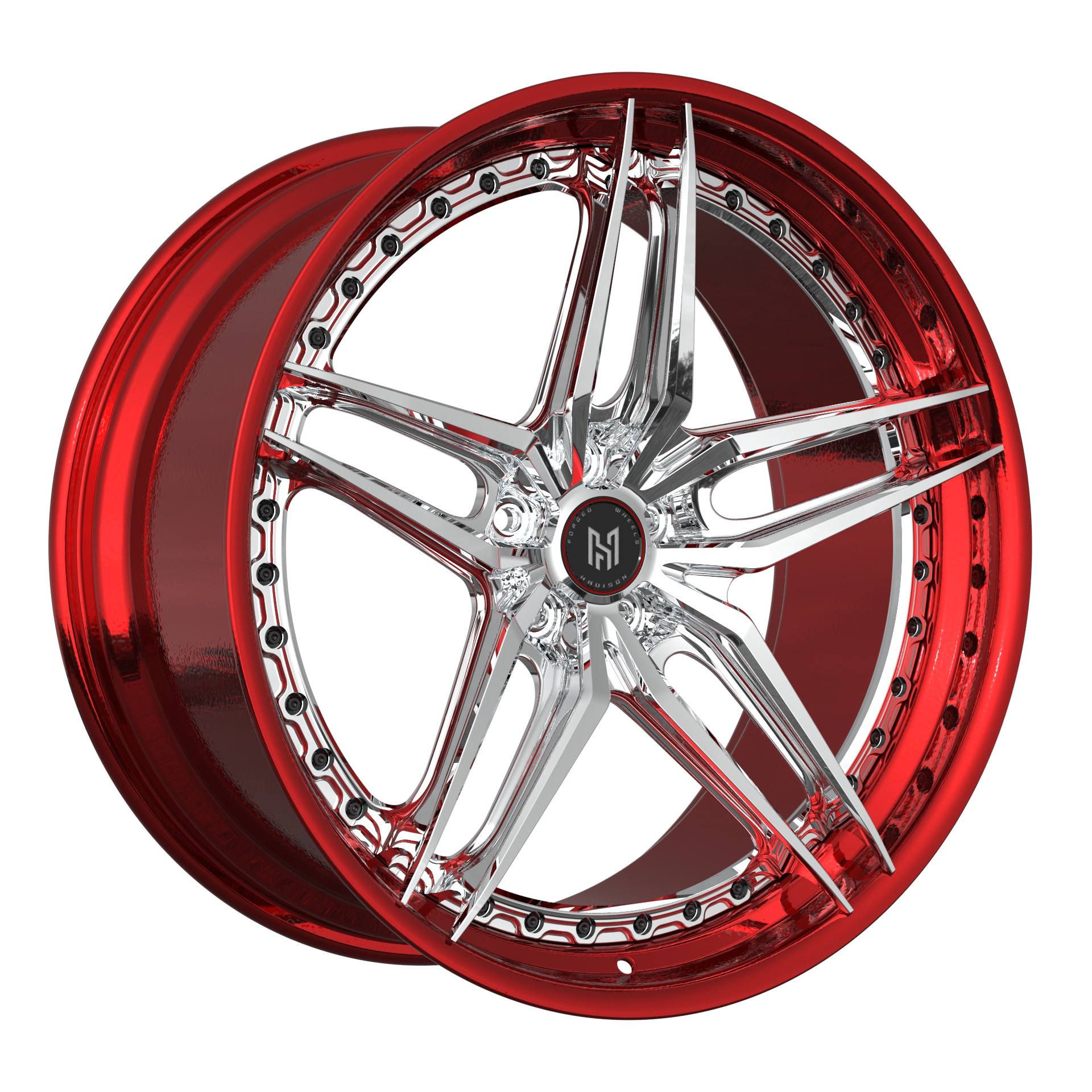 HADISON HD2P1014-5 2 pieces forged lip style deep concave silver/black/grey/red/white any colors spokes rims