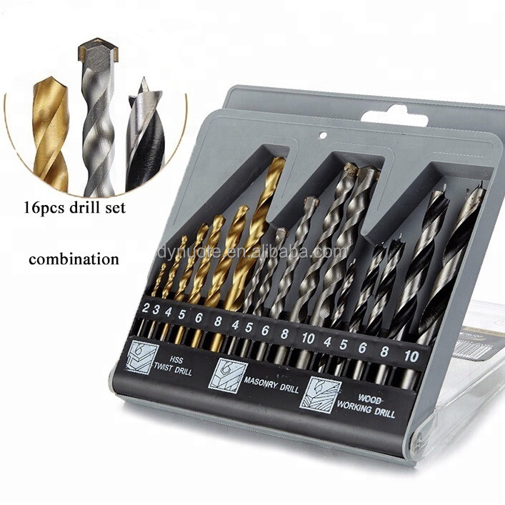 Factory Direct Hot Sale HSS Metal Wood Masonry Twist Drill Bits For Iron Wood Concrete pPastic Drilling