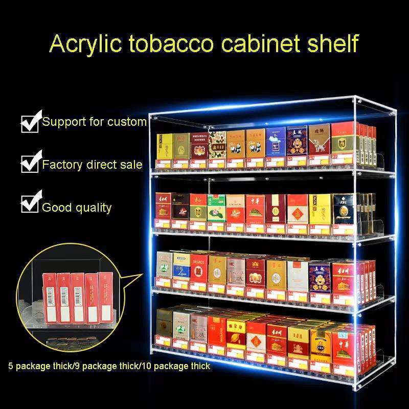 Factory Wholesale Acrylic Tobacco Countertop Cabinet Smoke Shop display rack