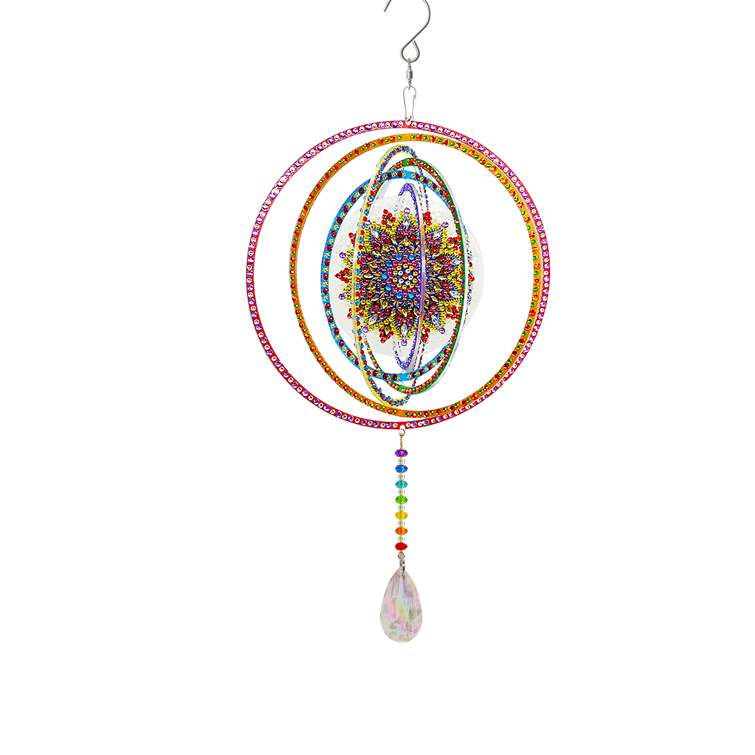 Hot Sale DIY Diamond Painting 5D Rotating Wind Chimes Ornaments Special Shaped Crystal Pendant Chimes Craft Home Decor