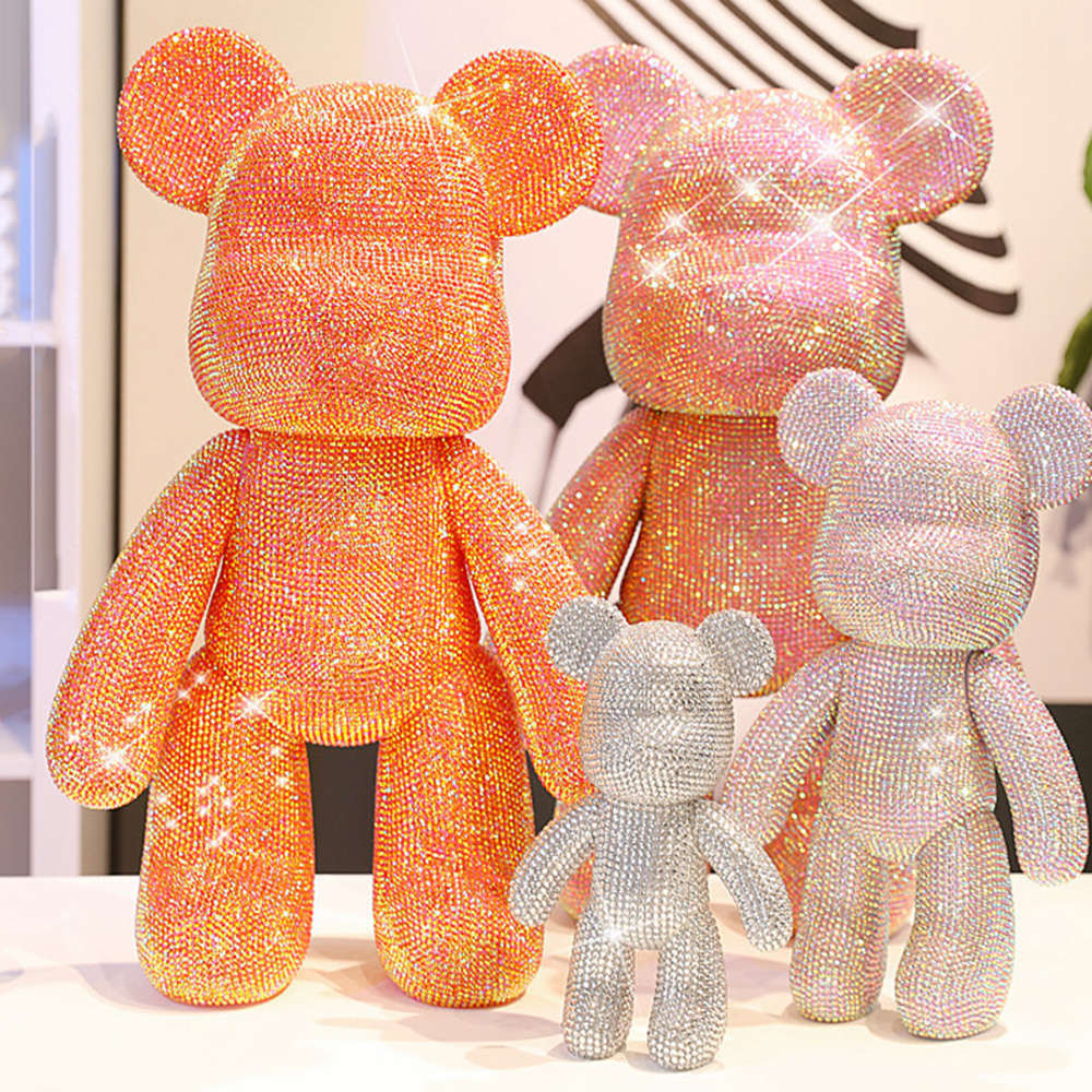 5D Diamond Art Painting Bear Violent Bear Sculpture Desk Handmade Bearbrick Doll Interior Figurines Home Living Room Decoration