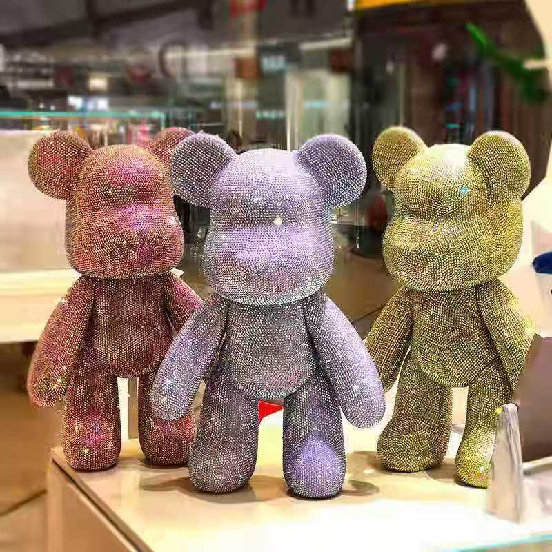 5D Diamond Art Painting Bear Violent Bear Sculpture Desk Handmade Bearbrick Doll Interior Figurines Home Living Room Decoration